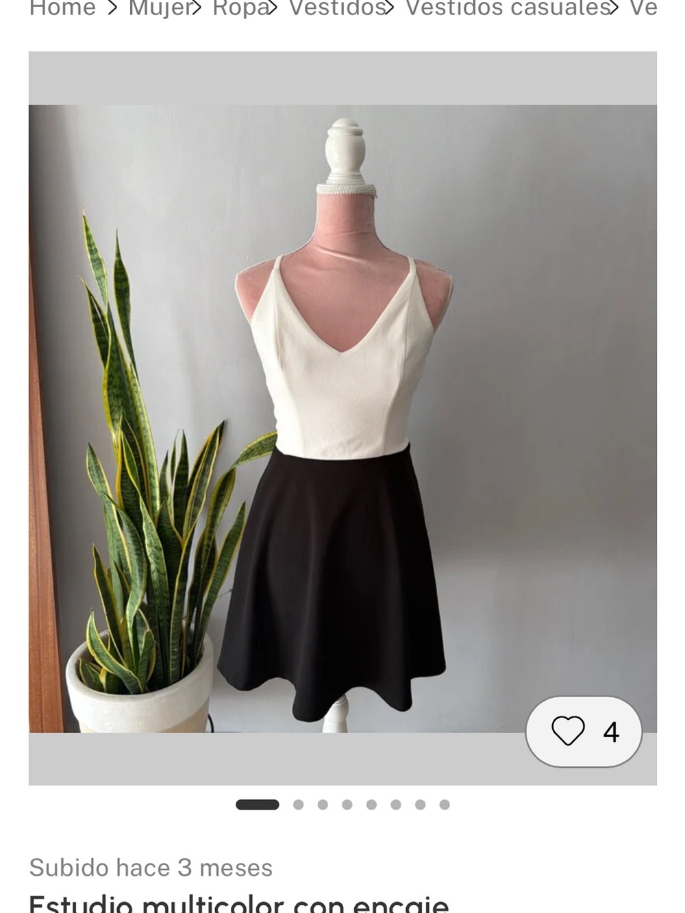 Speechless Two-Tone V-Neck Skater Dress in White & Black